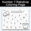 Number 7 Raindrop Coloring Page