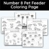 Number 8 Pet Feeder Coloring Page