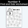 Number 9 Find and Dab Worksheet