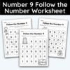 Number 9 Follow the Number Worksheet