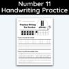 Number 11 Tracing - Number Handwriting Practice