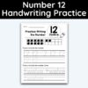 Number 12 Tracing - Number Handwriting Practice