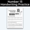 Number 13 Tracing - Number Handwriting Practice