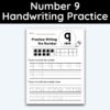 Number 9 Tracing - Number Handwriting Practice