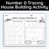 Number 0 Tracing - House Building Worksheet