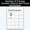 Number 0 Tracing - Number Search and Trace Worksheet