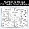 Number 10 Tracing - Pet Feeder Coloring Pages