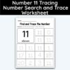 Number 11 Tracing - Number Search and Trace Worksheet