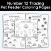 Number 12 Tracing - Pet Feeder Coloring Pages