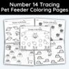 Number 14 Tracing - Pet Feeder Coloring Pages
