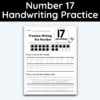 Number 17 Tracing - Number Handwriting Practice