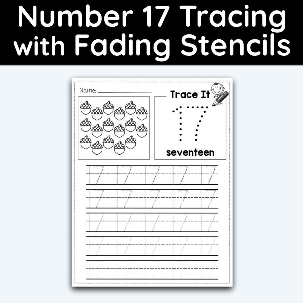 Number 17 Tracing Worksheets for Preschool PDF Printables Number 17 Tracing Worksheets for Preschool PDF Printables