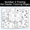 Number 2 Tracing - Pet Feeder Coloring Pages