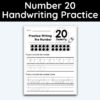 Number 20 Tracing - Number Handwriting Practice
