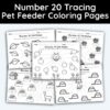 Number 20 Tracing - Pet Feeder Coloring Pages