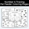 Number 6 Tracing - Pet Feeder Coloring Pages