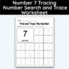 Number 7 Tracing - Number Search and Trace Worksheet
