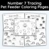 Number 7 Tracing - Pet Feeder Coloring Pages