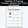 Number 8 Tracing - Number Search and Trace Worksheet