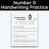 Number 0 Tracing - Number Handwriting Practice