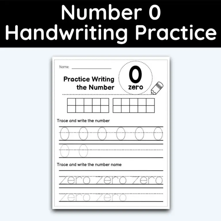 Number 0 Tracing Number Handwriting Practice
