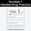 Number 1 Tracing - Number Handwriting Practice