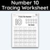 Number 10 Tracing - Number Tracing Worksheet