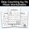 Number 11 Skip Counting Maze Worksheet
