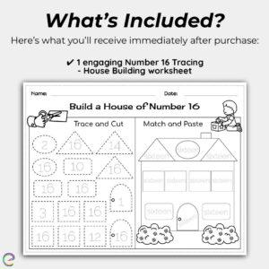 number 16 worksheets writing counting recognition for preschool