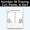 Number 18 Tracing - Cut, Paste, & Sort Activity