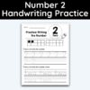 Number 2 Tracing - Number Handwriting Practice