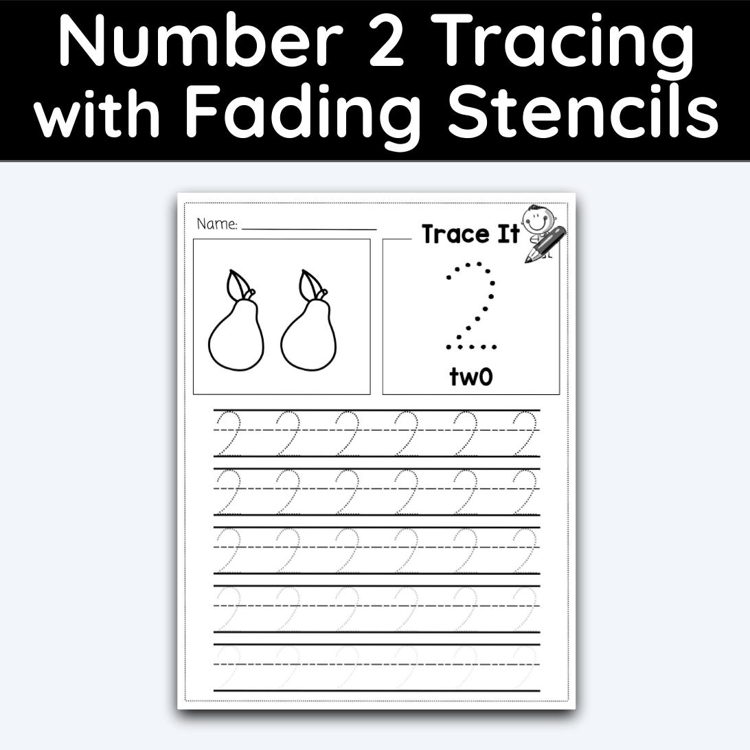 Number 2 Tracing Worksheets - 15 FREE Pages