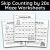 Number 20 Skip Counting Maze Worksheet