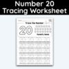 Number 20 Tracing - Number Tracing Worksheet