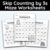 Number 3 Skip Counting Maze Worksheet