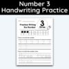 Number 3 Tracing - Number Handwriting Practice
