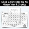 Number 4 Skip Counting Maze Worksheet
