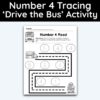 Number 4 Tracing - Drive The Bus Activity Page