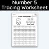 Number 5 Tracing - Number Tracing Worksheet