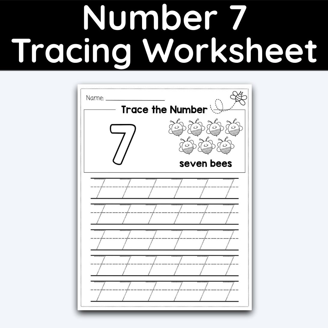 Number 7 Tracing Number Tracing Worksheet
