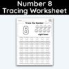 Number 8 Tracing - Number Tracing Worksheet