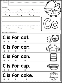 letter c homework preschool