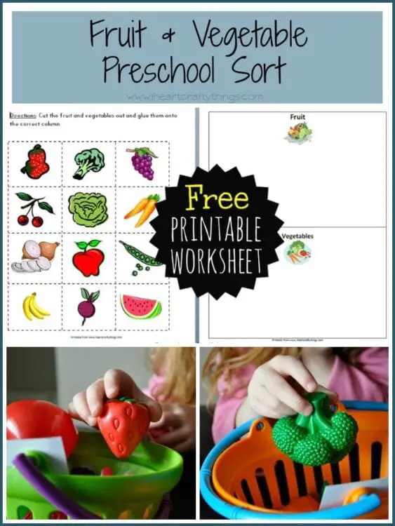 kindergarten worksheets fruits and vegetables