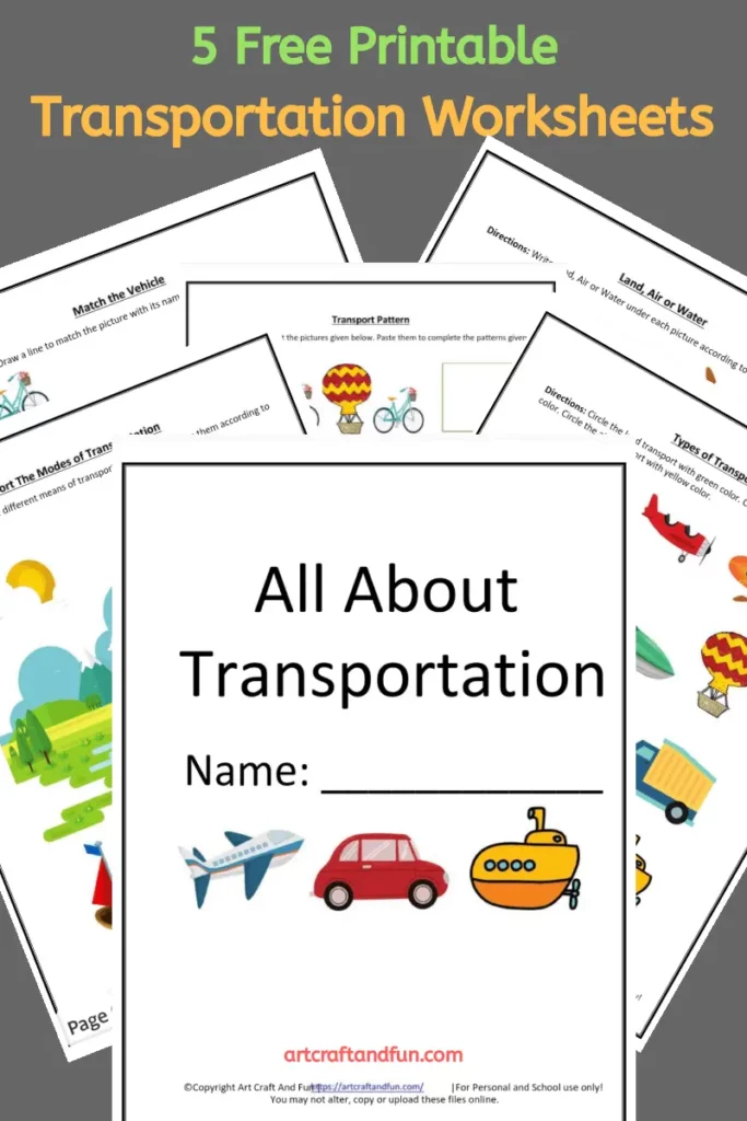 transportation homework for preschool