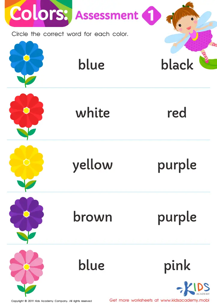 pre k worksheets colors