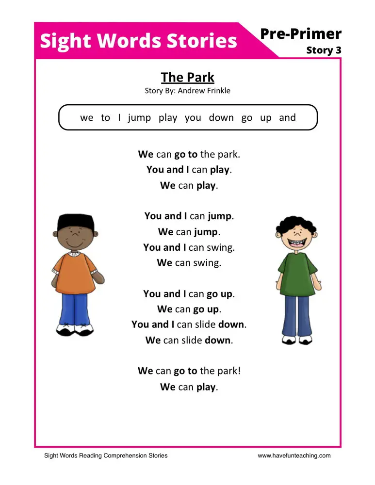 pre k worksheets reading